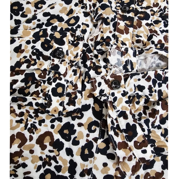 Maeve Anthropologie Animal Print Ruffles Top Blouse - Picture 7 of 8